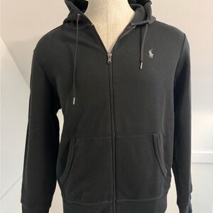 Polo Ralph Lauren Double Knit Black Zip-Up Sweatshirt